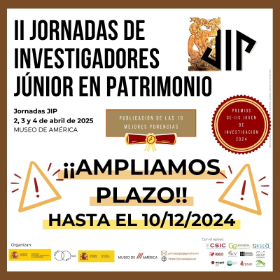 Ampliación del plazo de envío de resúmenes, II Jornada de Investigadores Junior en Patrimonio